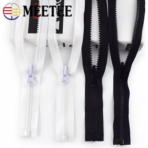 Meetee 5# 8# Resin Open-end Zipper Teeth Rotating Double Side Slider for Coat Down Jacket Outdoor Tent Crafts Sewing Accessory