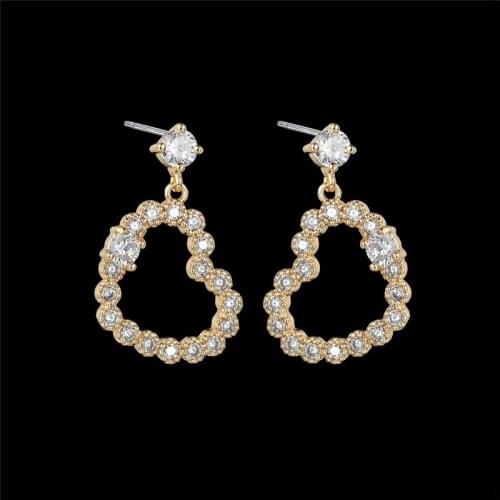 Love Heart Set 3A Zircon Earrings For Women 2021 Trend European American Copper S925 Silver Needle Hollow Out Cool Stuff Eardrop