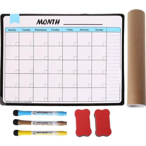 1 Set Monthly Planner Soft Magnetic Whiteboard Fridge Magnets Drawing Message Memo Pad