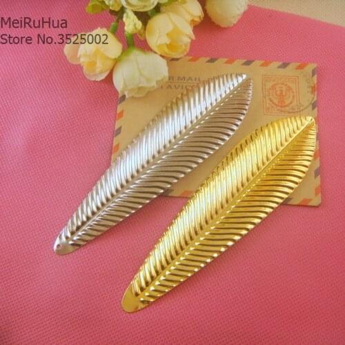 10 pieces / lot 31x128mm Metal Filigree Ensiform Slice Charms base Setting Jewelry DIY Components Findings07795