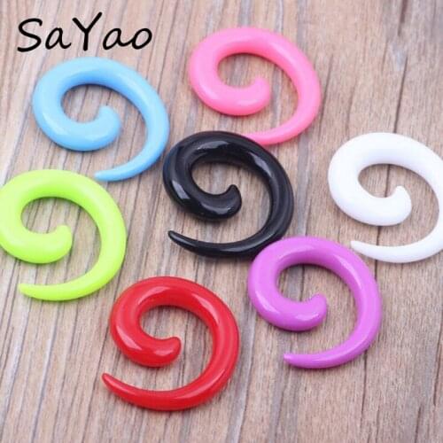 16Pieces/Set mix sizes Ear Expander Spiral Flesh Tunnel Earring Carved Snail Spiral Taper Ear Plugs Ear Expander Stretcher