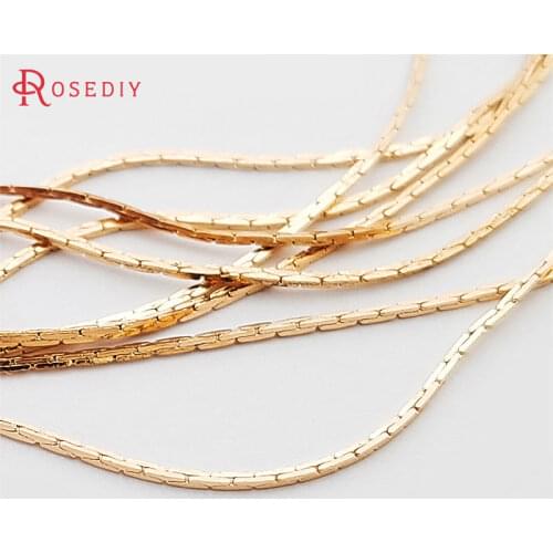 31806)2 meters Thickness 0.5MM 24K Champagne Gold Color Plated Copper Square Chains Diy Jewelry Findings Accessories wholesale