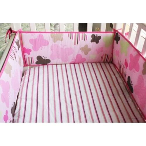 5PCS Embroidery baby bedding kit bed around cotton Crib Around Safe Bumpers bed around juego de cama,(4bumper+bed cover)