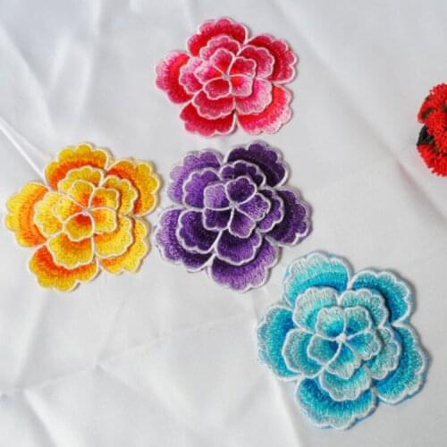 8*8 cm DIY dance clothes embroidered flower stickers 3D gum ironing cloth attached patch clothing Patch stickers