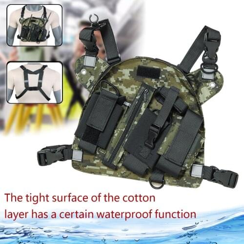 ABBREE Tactical Walkie Talkie Chest Waterproof Case Multiple Zipper Carry Bags for Baofeng UV-5R UV-9R Plus Two Way Radio
