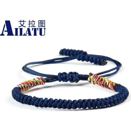 Ailatu Wholesale 10pcs/lot Multi Color Rope Tibet Goodluck bracelets Nice Gift for Men and Women