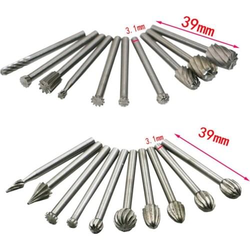 Electric grinder accessories alloy steel high speed steel grinding head alloy rotary file woodworking file milling cutter 20pcs
