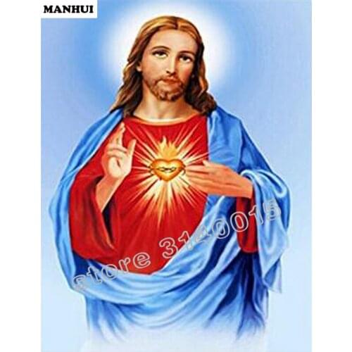 Diamond Mosaic Painting Cross Stitch Jesus Square Full Decorative Diy Diamond Embroidery Portrait of people Fashion Gifts BEF177