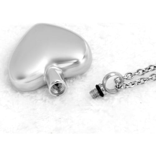 IJD8545 25mm Stainless Steel Big Blank Heart Urn Pendant Necklace Engravable Memorial Urn Keepsake Cremation Jewelry for Gift