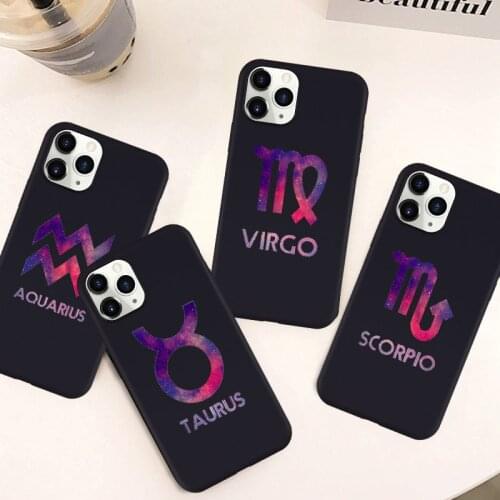 Zodiac Sign Phone Case for IPhone 11 Pro XS MAX XR X 7 8 6s Plus SE 2020 Soft Silicone Black Cover Fundas Shell