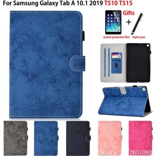 SM-T515 Case For Samsung Galaxy Tab A 10.1 2019 T510 T515 SM-T510 Cover Funda Tablet Protector Stand Shell Capa +Film+Pen