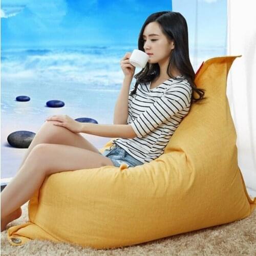Cover only No Filler- Junior size outdoor and indoor bean bag chair, living room beanbag sofa lounger with belts at 110 x 140cm