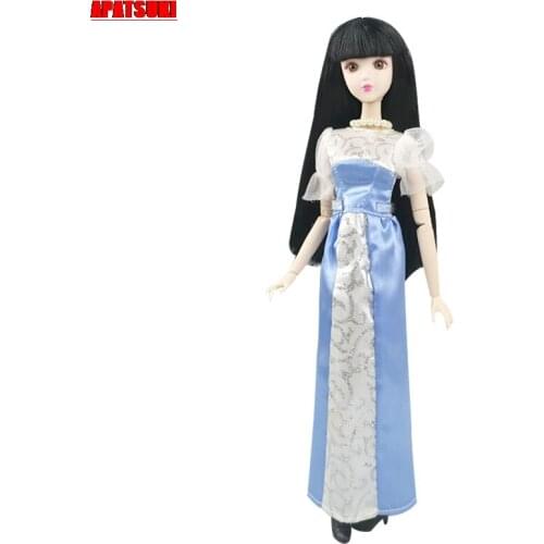 White Blue Fashion Doll Dress For Barbie Doll Clothes Outfits Cosplay Costume Party Gown 1/6 BJD Dolls Accessories DIY Toys