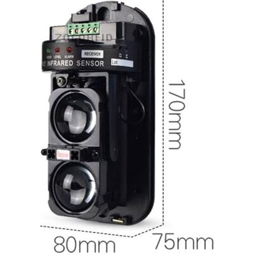 Dual Beam Sensor Active Infrared Intrusion Detector IR 30m~150m Outdoor Perimeter Wall Barrier Fence for GSM alarm