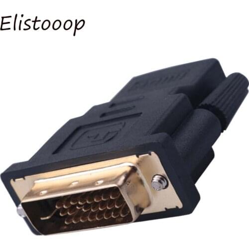 Elistooop DVI 24+1 Male to Female HDMI-Compatible Converter Gold Plated Adapter 1080P for HDTV LCD DVI-D