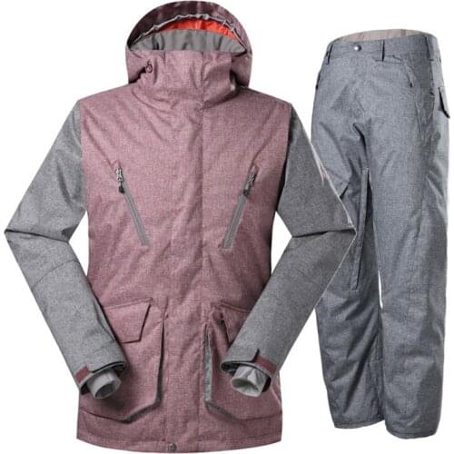 Good Mens Snow Suit Wear Winter Outdoor Sports Snowboarding Clothing 10K Waterproof Windproof Breathable Ski jacket + Snow Pant