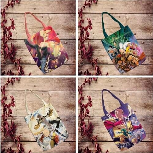 IVYYE ONE PUNCH-MAN Fashion Anime Canvas Shoulder Bags Casual Shopping Bag Cartoon Tote Handbag Travel Lady Girls New