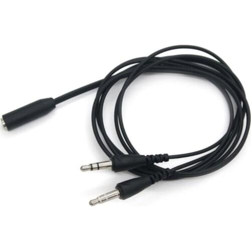 1M 3.5MM Plug Female to 2 Male Splitter Earphone Adapter Cable Wire for PC Computer Smartphones Headset Microphone Use