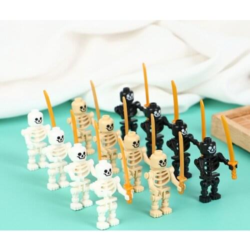 4pcs/set Skeleton Soldier (Straight Arms / Swivel Arms) Solid Figure Building Block For Children Kids