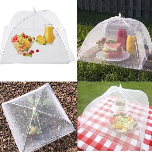 Square Folded Washable Mesh Food Cover Anti Insect Food Umbrella Outdoor Picnic Food Cover Kitchen Gadgets Tool Food Cover Net