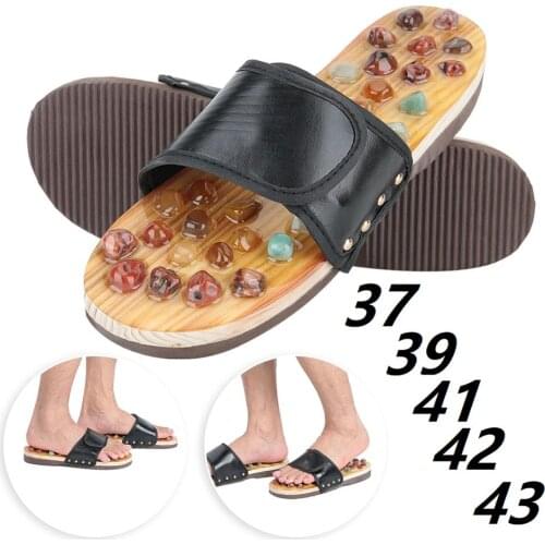 2 colors Unisex Natural Agate Stone cobblestone Foot Massage Slippers Relieve Arthritis Plantar Fasciitis Acupoints Massager New