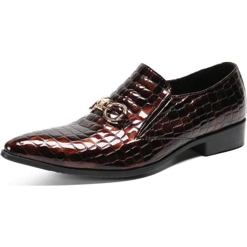 Genuine Leather Shoes Formal Mens Cow Man Shoe Male Wedding Dress Oxford 2021 New Products Serpentine Printing Handmade