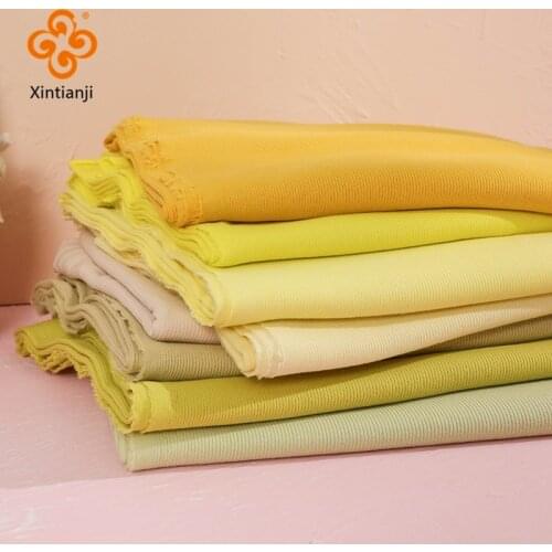 Soft Summer Yellow Ginger Color Cotton Jersey T-Shirt Material Fabric By Meter Stretchy Rib Cloth 100*135cm/Piece A0275