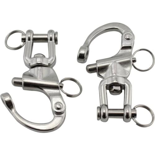 Stainless SUS304/316 Jaw Type Swivel Shackle Quick Release Boat Anchor Chain Eye Shackle Swivel Snap Hook for Marine 2pcs 128mm