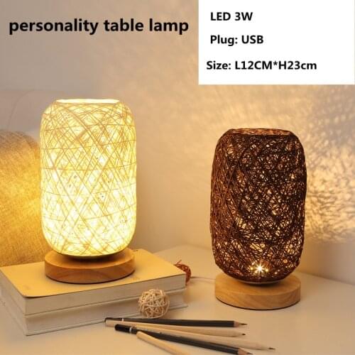 New Personality Table Lamp LED 3W L12cm Decor Desk Lamp Bedside Night Lights Indoor Decorations LED Lamp USB Plug