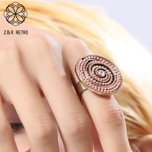 Wholesale Fashion Accessories Colorful Beads Rings Bijouterie Eternity Promise Female Costume Jewelry for Women Unusual Things