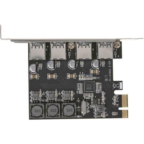 PCI-E To USB 3.0 4-Ports Hub PCI-Expansion Controller Adapter Riser Card For Desktop PC Built-in Connectors