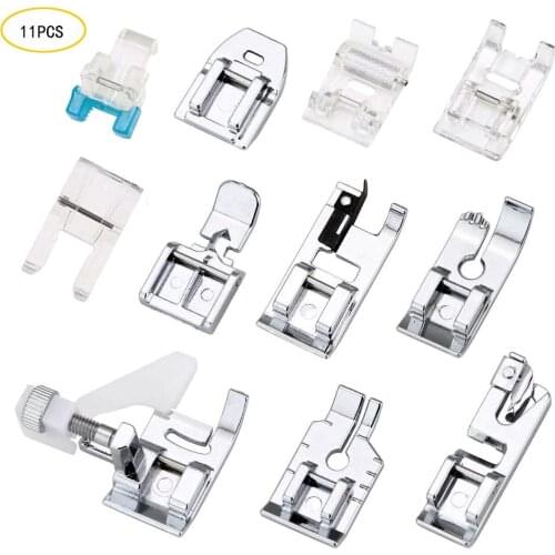 11Pcs Presser Feet, Sewing Machine Kit Household DIY Spare Parts Accessories for Sewing Machine Brother Singer Janome Toyota