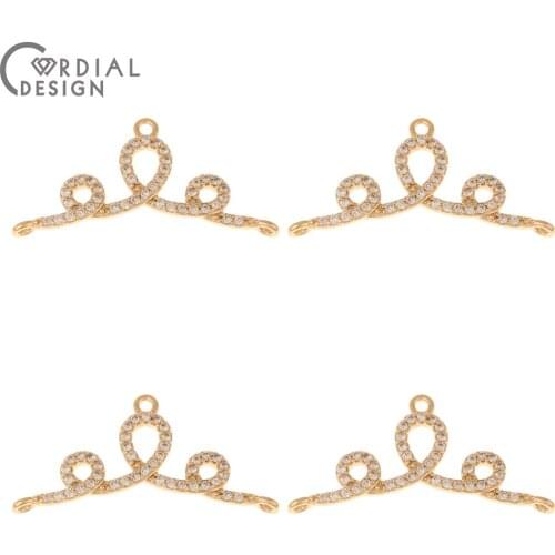 Cordial Design 30Pcs 14*31MM Jewelry Accessories/Hand Made/Necklace Making/DIY Connectors/CZ Charms/Jewelry Findings & Component