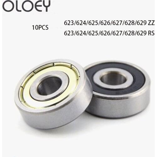 10PCS Ball Bearing 623rs zz 624rs 625zz RS 635ZZ 626zz RS ZZ Miniature Mini Small Deep Groove Flanged Pulley Wheel Imprimante