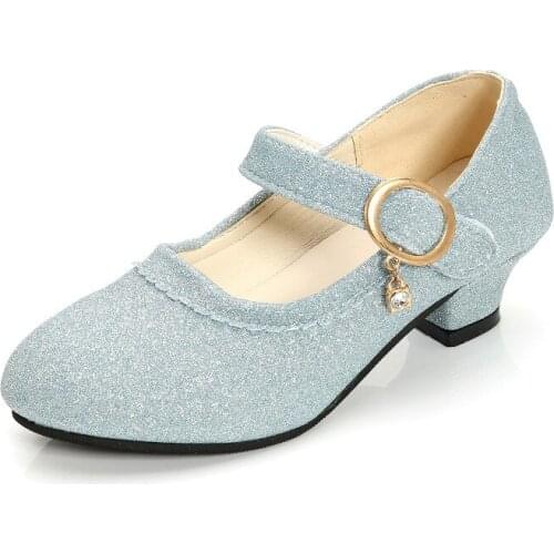 SKOEX Kids Girls Princess Shoes Sparkle Low Heels Childrens Girl Wedding Party Dress Shoes for Little Girls/Big Kid