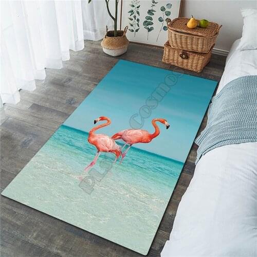 Funny Flamingo Area Rug 3D All Over Printed Non-slip Mat Dining Room Living Room Soft Bedroom Carpet