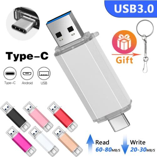High quality New USB 3.0 TYPE C USB Flash Drive OTG Pen Drive 512GB 256GB 128GB 64GB Usb Memory Stick 2 in 1 High Speed Pendrive