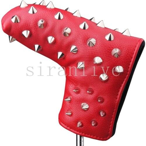 Premium Blade Golf Putter Head Cover Rivets Or Skull Club Cover With Magnetic Closure 2 Colors Free Shipping