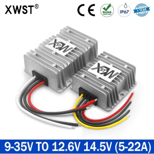 XWST DC DC Constant Current Battery Charger 9-35V 12V 24V to 12.6V 14.5V 5A 8A 12A 15A 22A Lithium Lead-acid with Waterproof