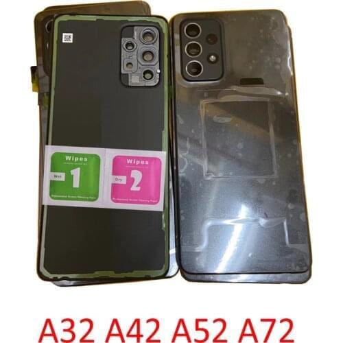 Rear Housing Back Cover For Samsung A12 A32 A42 A52 A72 5G Original Phone Chassis Back Panel Door With Camera Lens + Adhesive