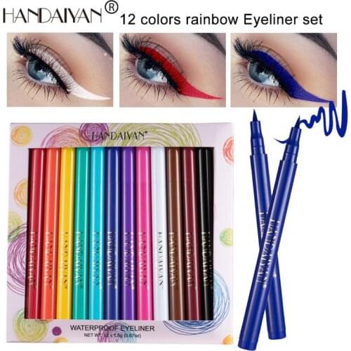 12 Colors/set Gel Eyeliner Pencil Kit Makeup Colored Eye Liner Cream Pen Easy To Wear Waterproof Non-smudge Cosmetic TSLM1