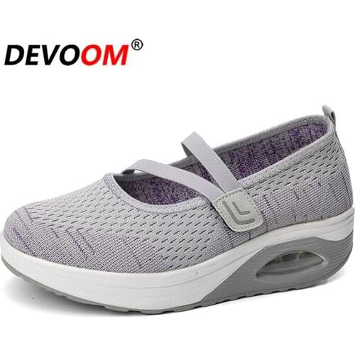 2020 Slip on Shoes for Women Breathable Mesh Sneakers Women Casual Flat Ladies Shoes Air Cushion Comfort Platform Female Shoes
