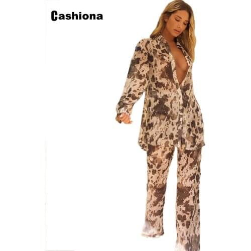 Sexy Camouflage Print Women Set Fashion 2021 Single Breasted Top And Long Pants Set Autumn Long Sleeve Ladies Two Piece Outfits