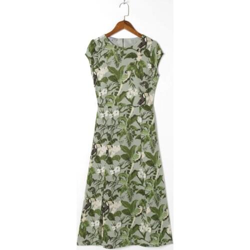 Women Dress Summer 2021 Casual Print Floral Color Short Sleeve Sexy Backless Slit Chic Fashion New Hot Female Vestido C2822