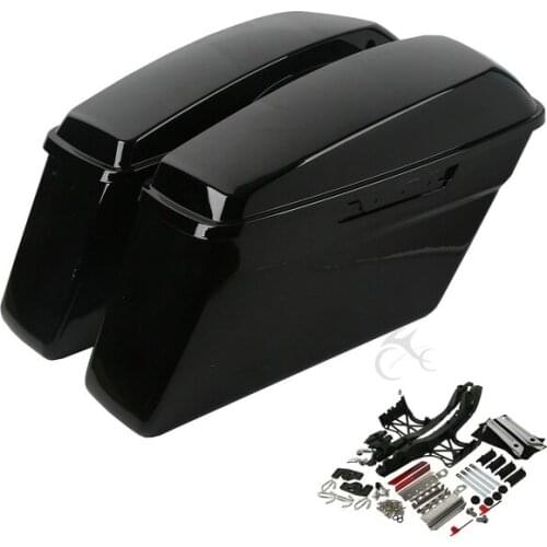 Hard Saddlebags W/ Hinges Latch Lids Hardware Covers For Harley FLHT FLHTCU FLHRC 14-18 Touring Models 14-18 15 16 17