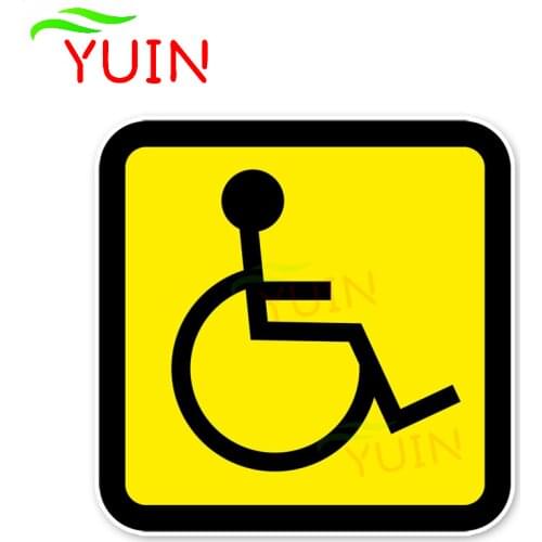 Attention Security Sign Disability Disabled Car Sticker Auto Accessories PVC Bumper window Decoration Waterproof Decal 12*12cm