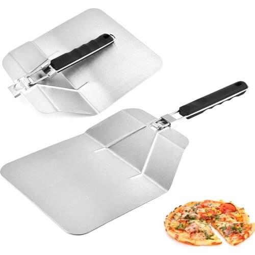 1Pcs Foldable Stainless Steel Pizza Shovel Square Safety Transfer Cake Shovels Baking Tools Kitchen Accessories