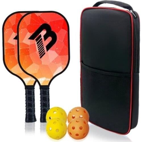 New 2 Pickle Rackets 4 Balls 1 Bag Carbon Fiber Polymer Honeycomb Center Cushioning Grip About 1.2KG Outdoor Sporting Goods Set