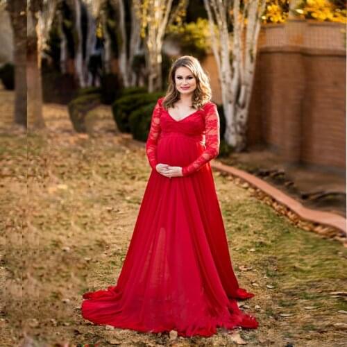 Maternity photography props maxi Pregnancy Clothes Lace Maternity Dress Fancy shooting photo summer pregnant dress