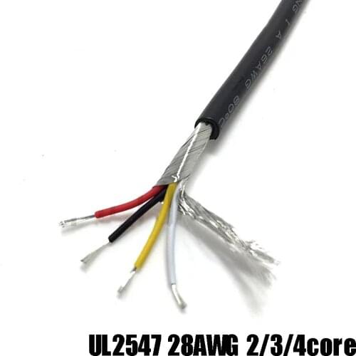 300m Connector Shielded Wire UL2547 multi-core 4 core 28AWG grey/black audio signal electronic connection cable